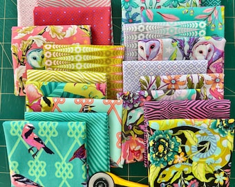 In stock Tula Pink’s Moon Garden range of 20 fat quarters