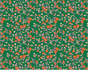 Heather Ross By Hand -- Fat quarter of 54255D-8 Bright Green