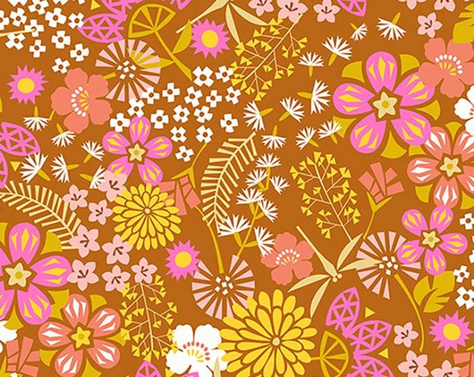 Koi Pond by Ruby Star Society -- Fat Quarter of Koi Floral in Saddle (RS3037 12)