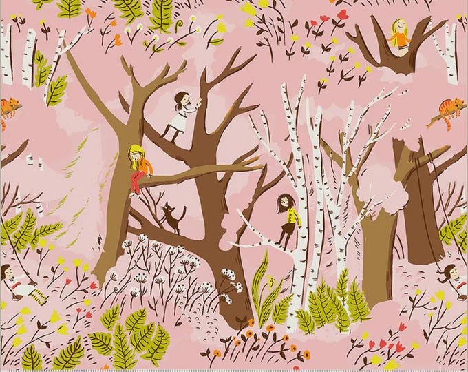 Heather Ross Studio Edit -- 40927D-6  Girls in Trees in Pink