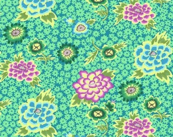 Kaffe Fassett Collective February 2022 -- Fat Quarter of Kaffe Fassett Charlotte in Teal