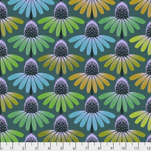 Hindsight by Anna Maria Horner for Free Spirit Fabrics- Fat Quarter of Echinacea Glow in Algae