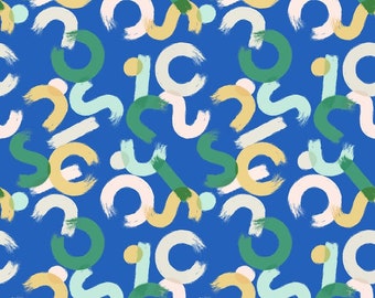 Whatnot Brushwork in Blue Ribbon RS1016 13 by Rashida Coleman Hale - Ruby Star Society - Fat Quarter