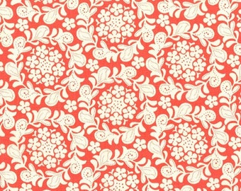Strawberry Moon bySandi Henderson for Michael Miller - Petite Henna Garden in Coral - Fat Quarter