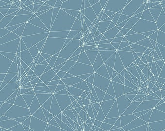 Fabrics From the Attic by Guicy Guice for Andover Fabrics - Fat Quarter of Little String Theory in Powder Blue