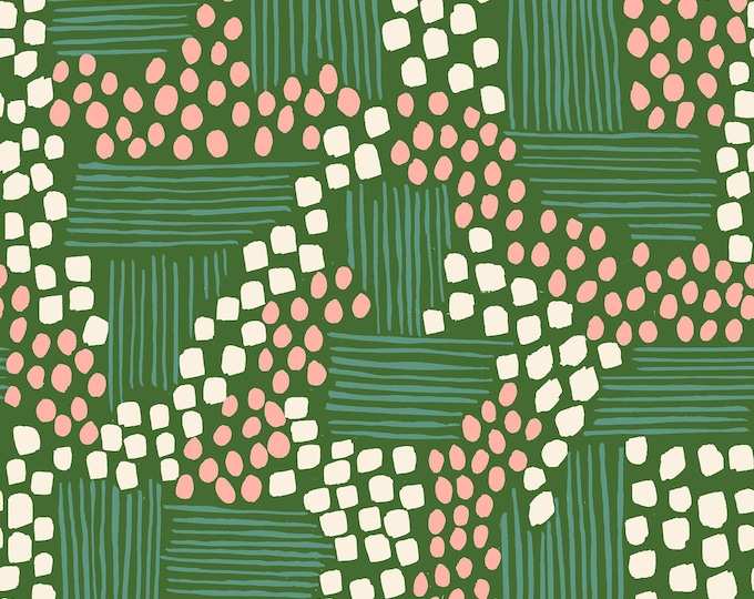 Reimagined Landscapes-- (RS6049 14) Aerial View in Endpaper Green by Jen Hewett