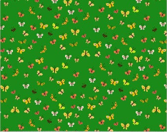 Heather Ross Studio Edit -- 40933D-2 Butterflies in Green