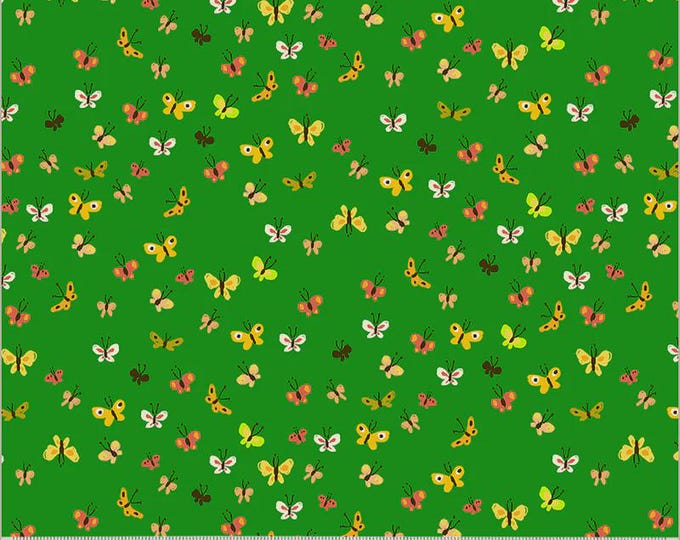 Heather Ross Studio Edit -- 40933D-2 Butterflies in Green