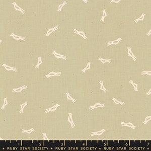 Heirloom Chirp in Khaki (RS4024 11) by Alexia Marcelle Abegg for Ruby Star Society -- Fat Quarter