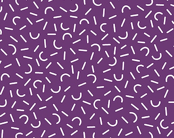Dear Diary Century Prints by Libs Elliot for Andover Fabrics - Dashes in Pink - Fat Quarter of Party Time in Plum