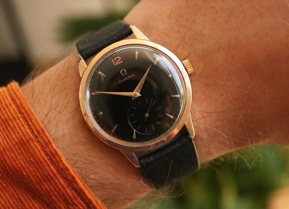 OMEGA Vintage 1950s OMEGA Jumbo 38mm Mens Watch Rose Gold | Etsy