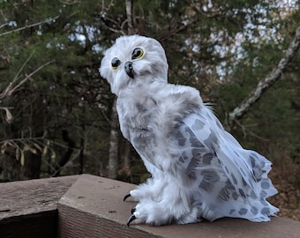 EXAMPLE LISTING~ Poseable snowy owl art doll