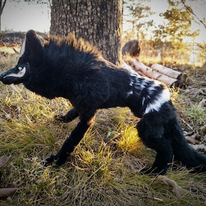 EXAMPLE LISTING Posable Shield Wolf art doll. image 1