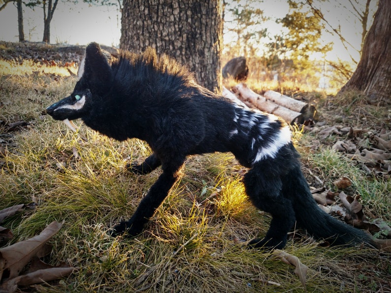 EXAMPLE LISTING Posable Shield Wolf art doll. image 1