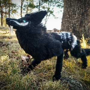 EXAMPLE LISTING Posable Shield Wolf art doll. image 4