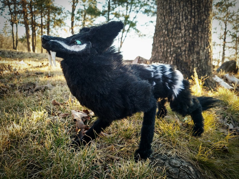 EXAMPLE LISTING Posable Shield Wolf art doll. image 4