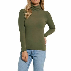 Ladies Turtle Neck Women Casual High Polo Neck Long Sleeve - Etsy UK