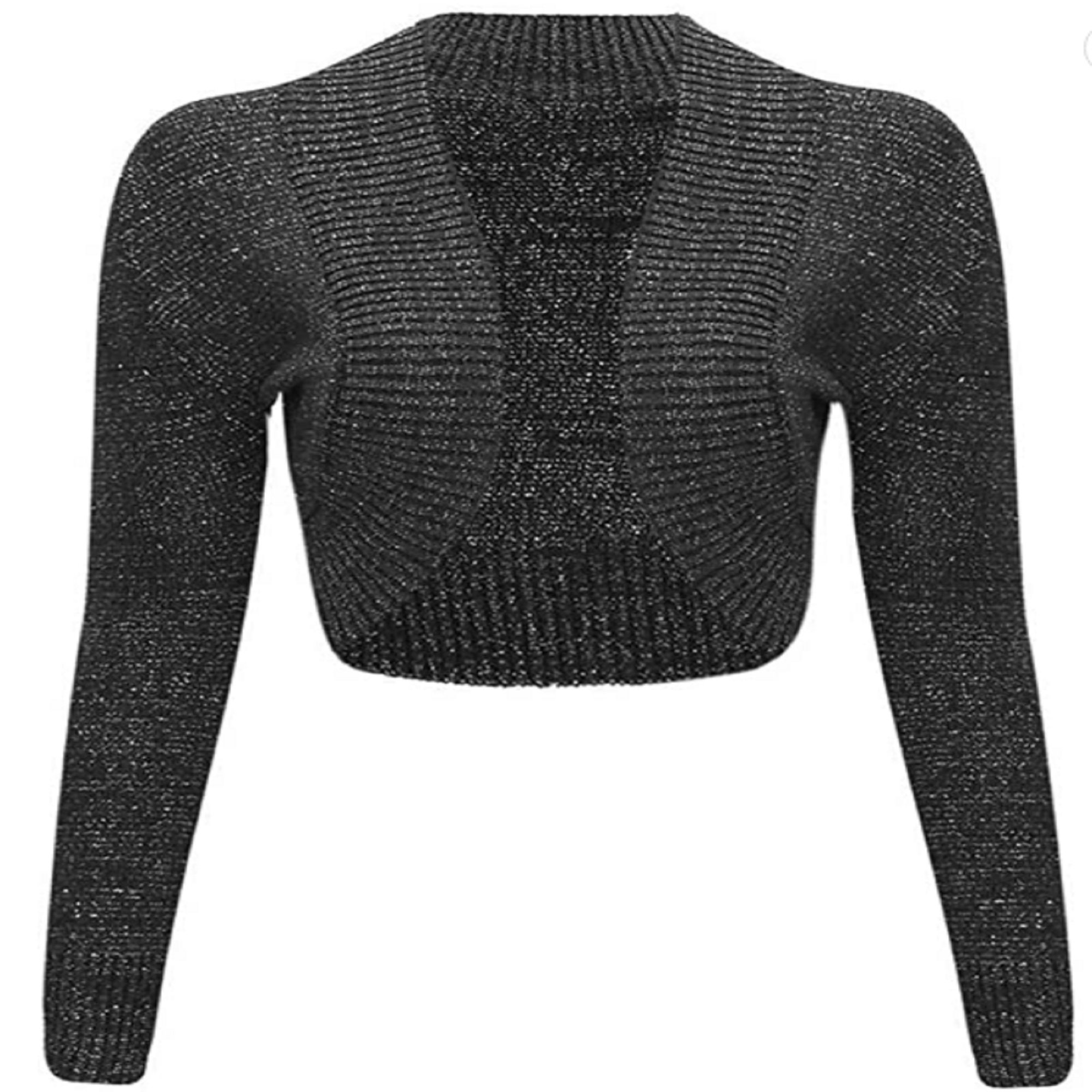 Womens Ladies Plain Long Sleeve Knitted Lurex Cardigan Shrug - Etsy UK