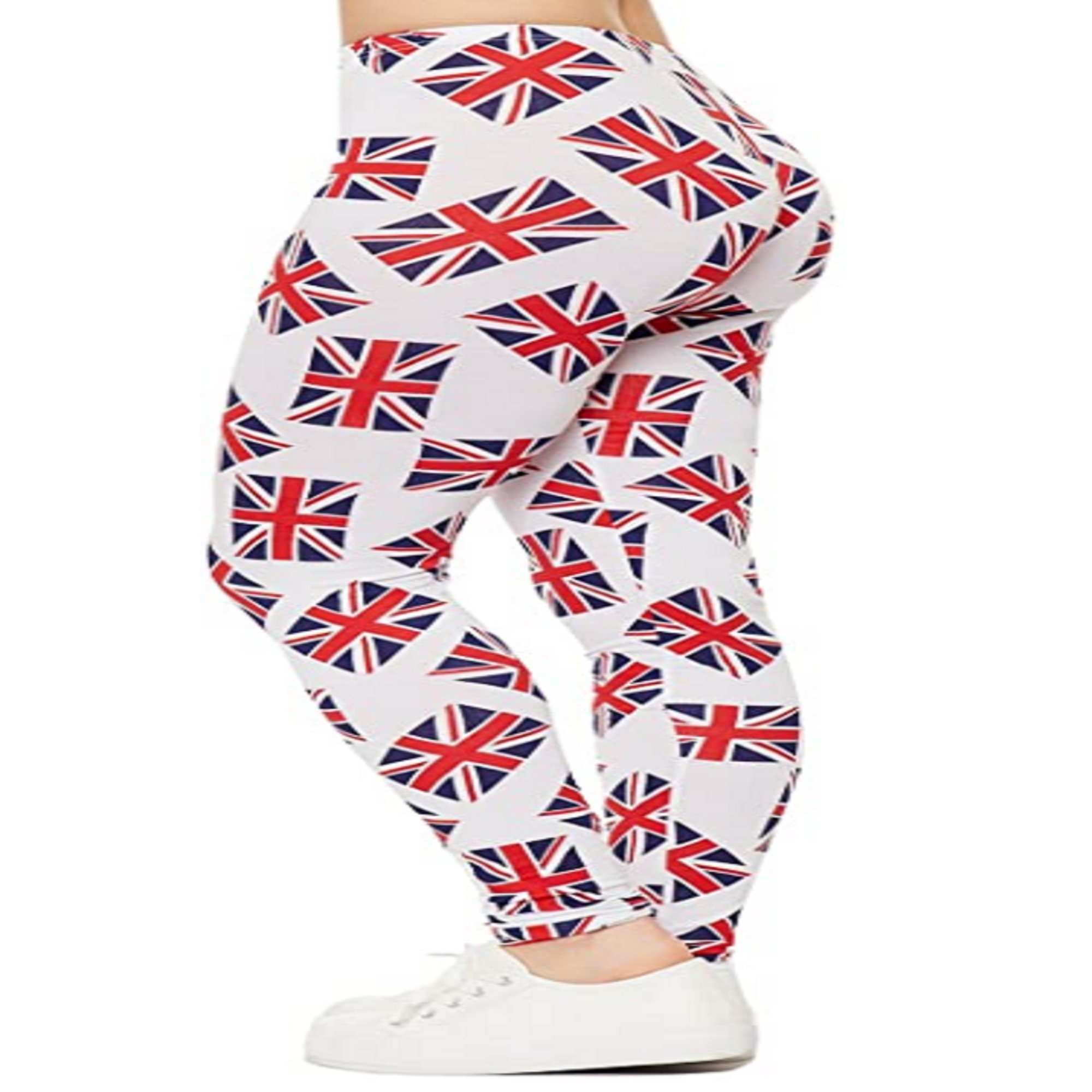 Womens Union Jack Flag UK Print Leggings Ladies Stretchable Sports
