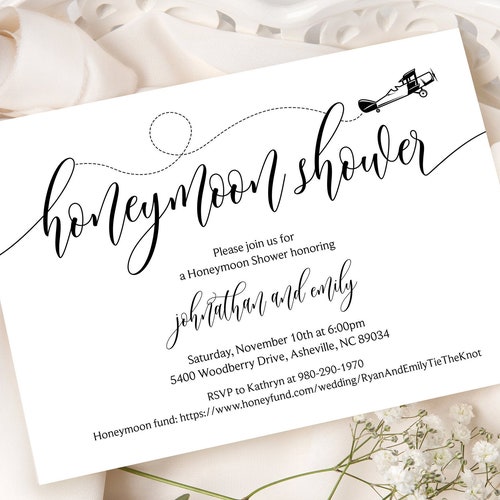 EDITABLE Honeymoon Shower Invitation Template 5x7 DIY Couples Etsy