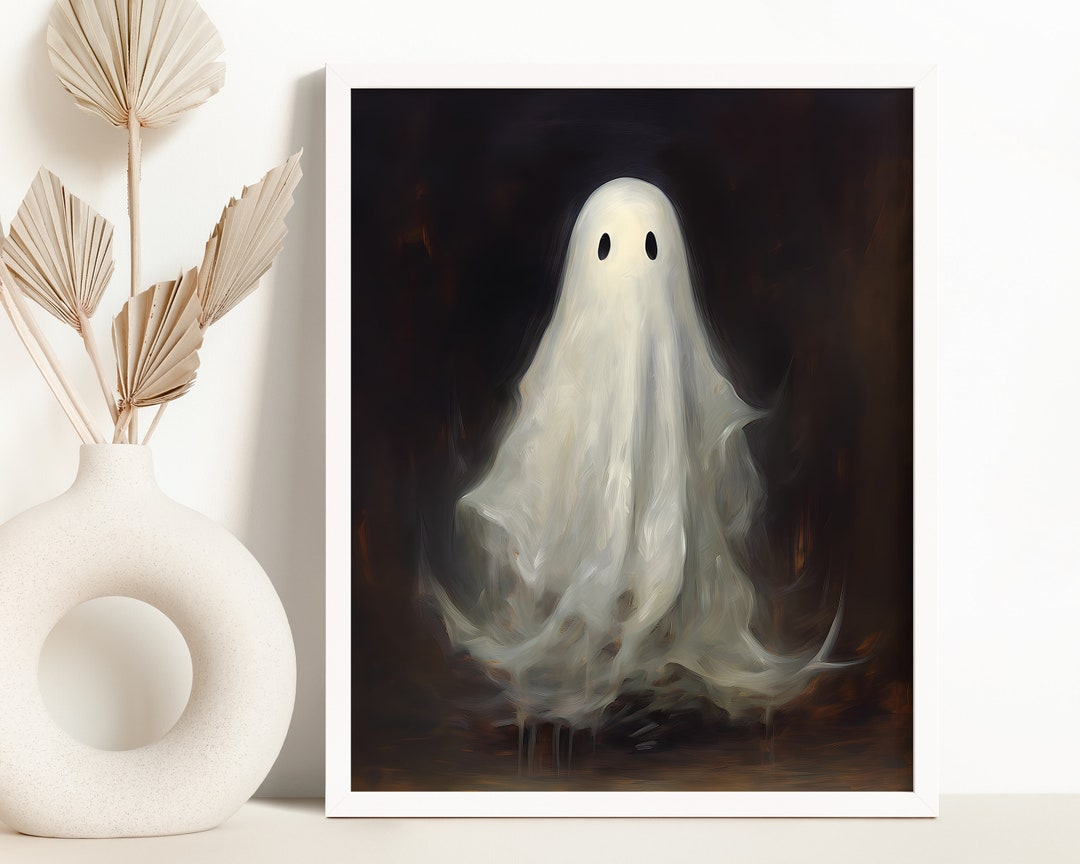 Ghost Painting Printable Art Print, Halloween Wall Art, Spooky Home ...