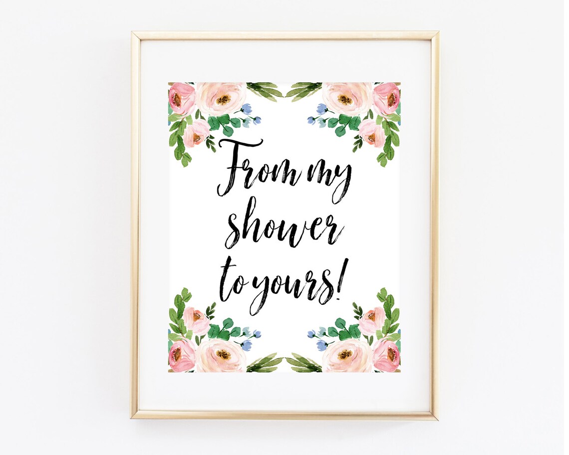 From My Shower To Yours Printable Favors Sign 8x10 Blush Pink | Etsy