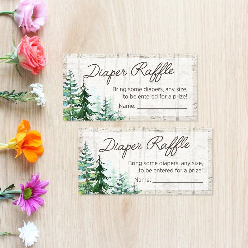 Woodland Forest Diaper Raffle Tickets Baby Shower Invitation Etsy Woodland Forest Diaper Raffle Tickets Baby Shower Invitation Etsy