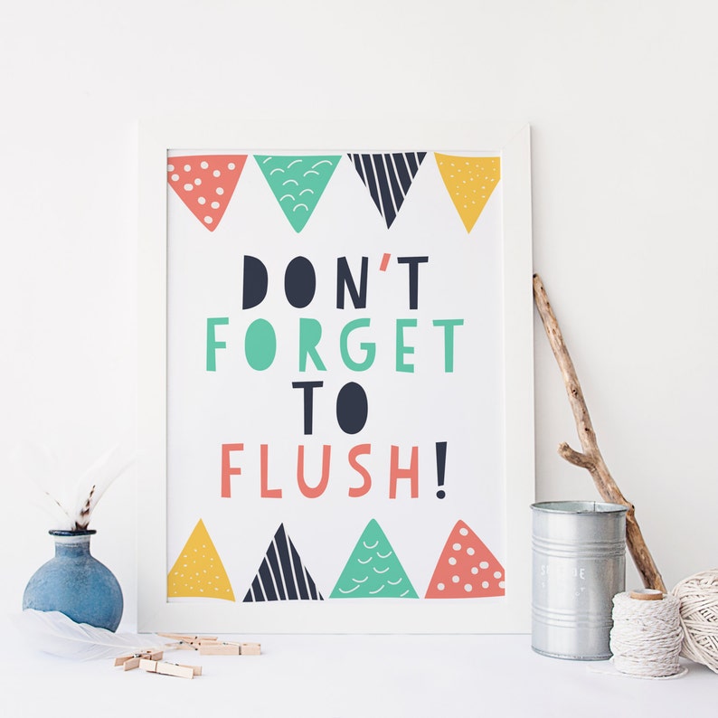 Don't Forget to Flush Printable Art Print 8x10 Kids | Etsy