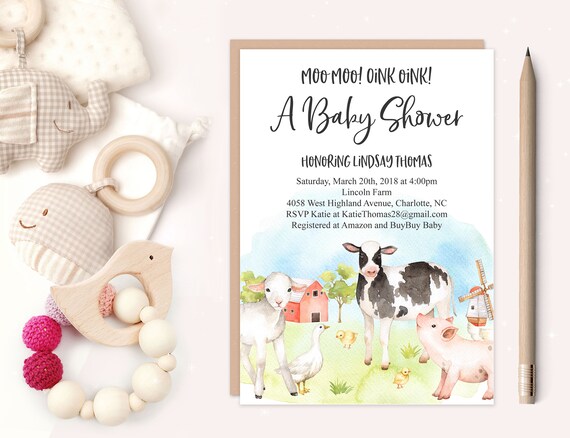 farm baby shower invitation