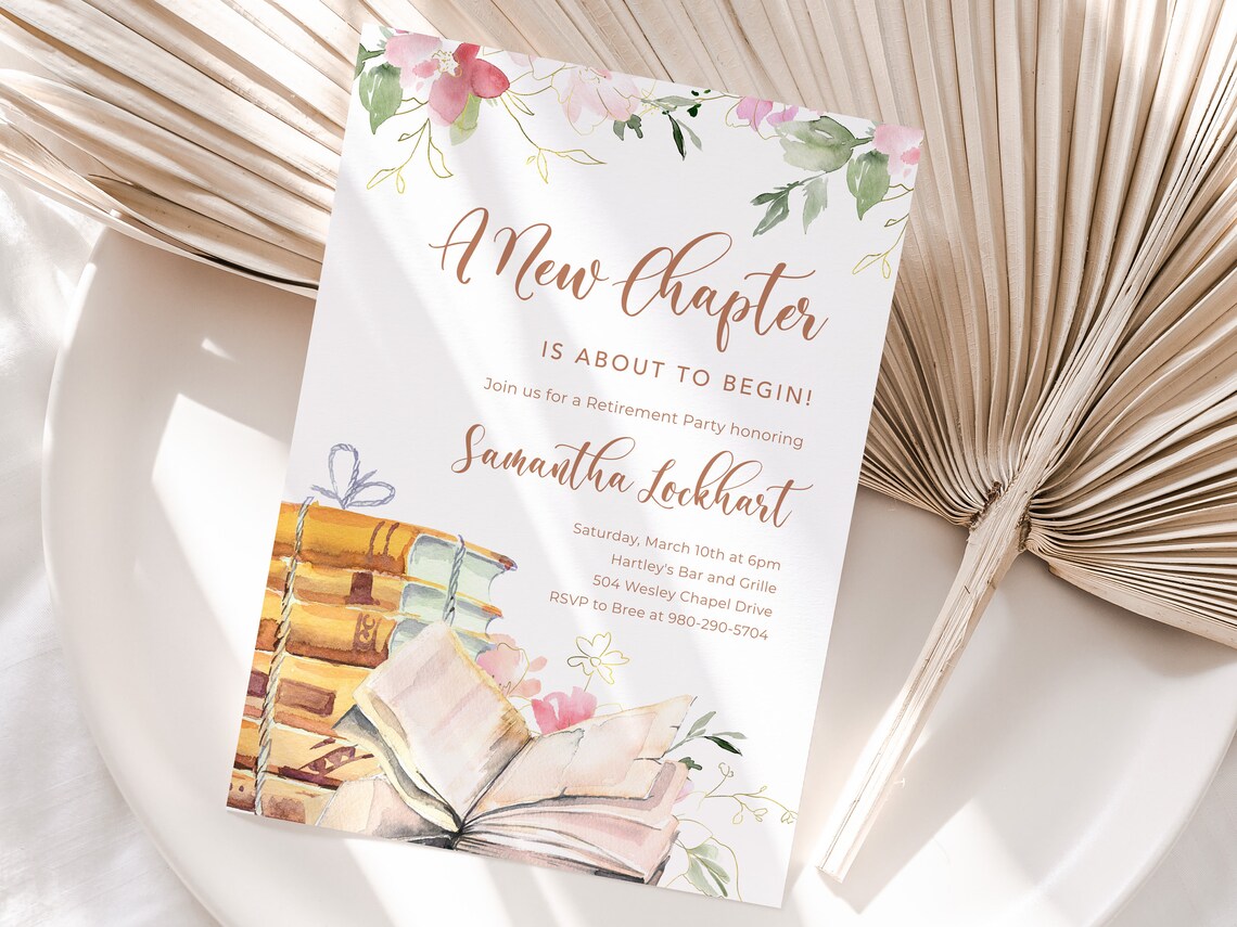 Book Invitation A New Chapter is About to Begin Storybook Etsy