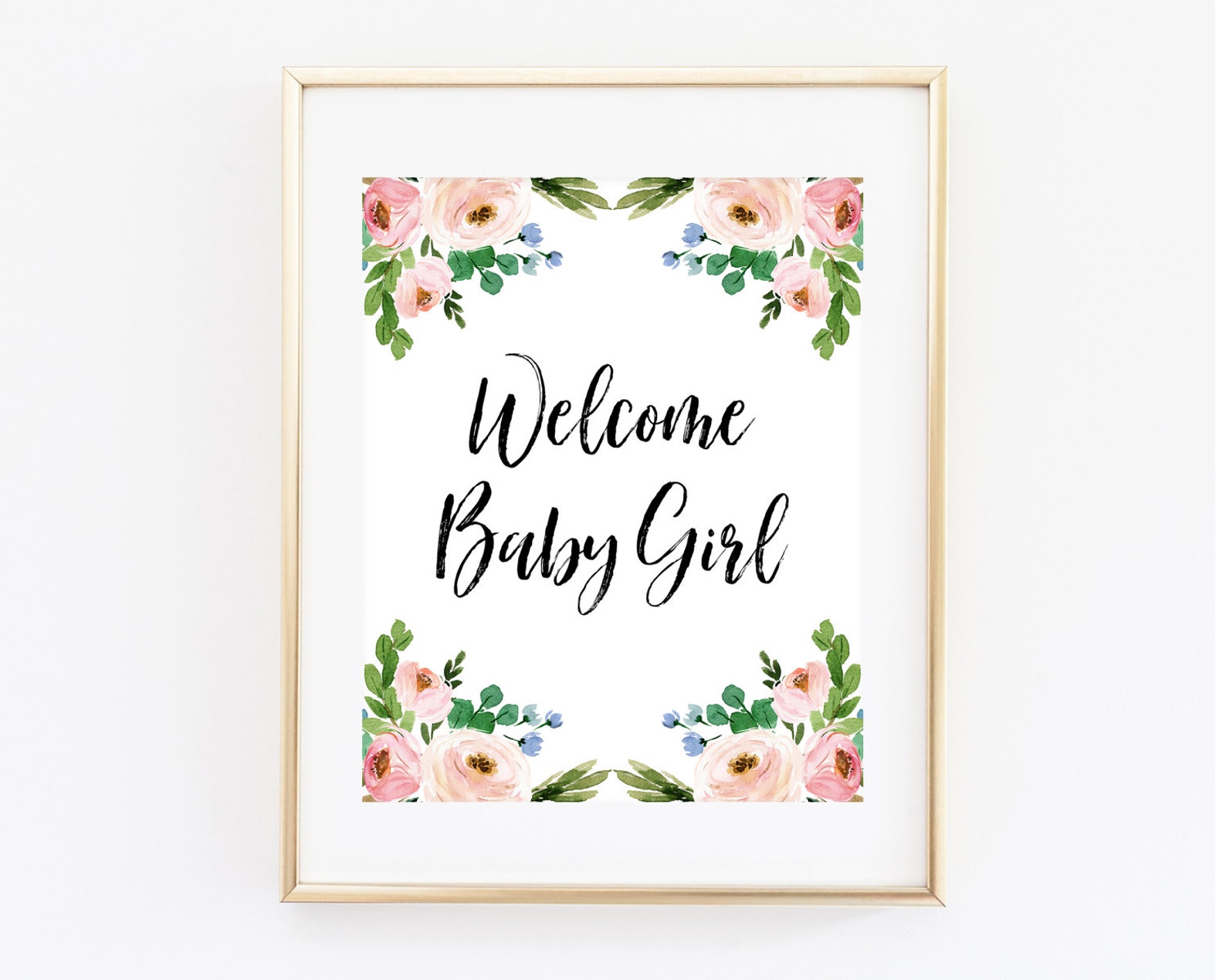 Baby Girl Printable Baby Shower Sign 8x10 Blush Pink Etsy