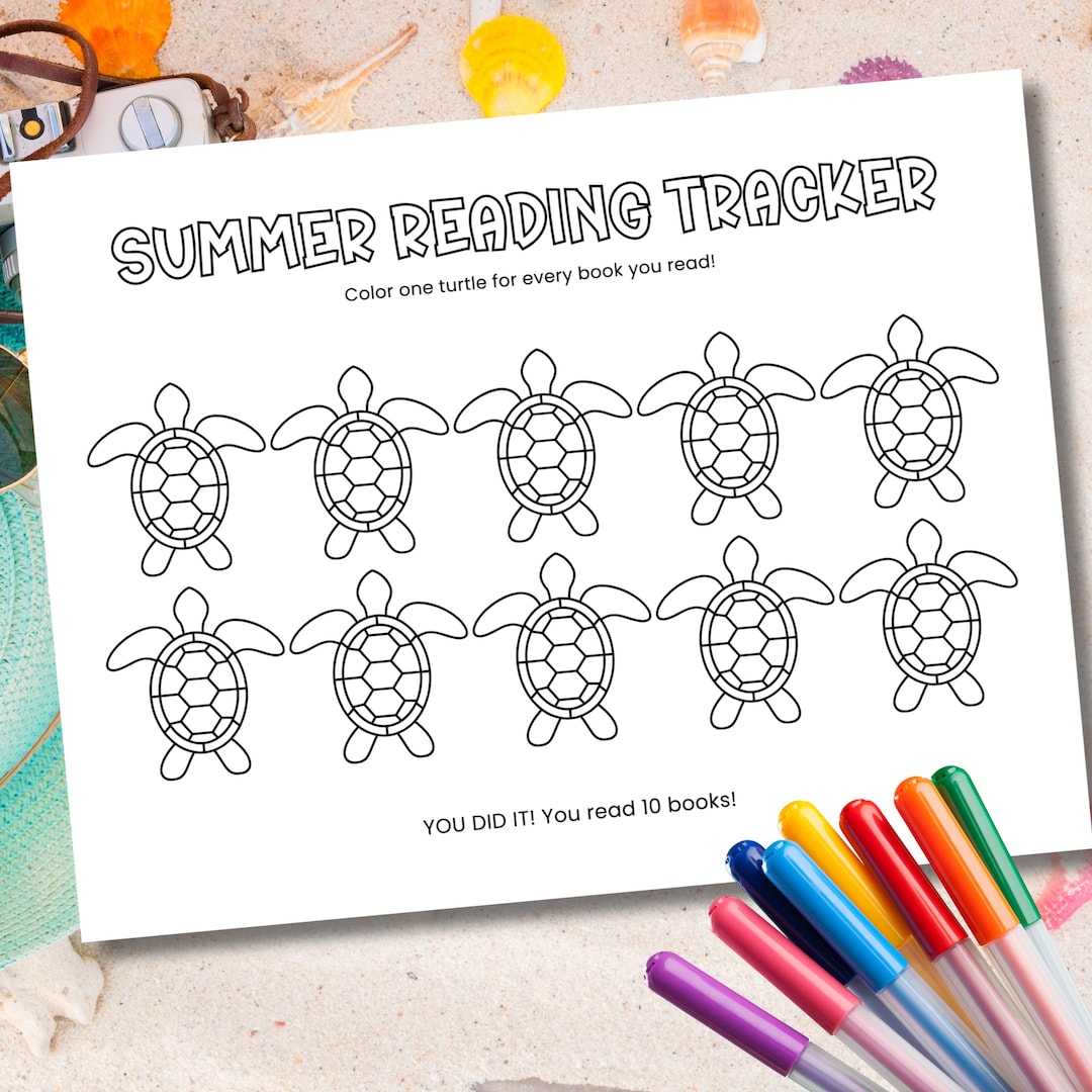 Digital Printable Summer Reading Log PDF, Turtle Tracker, Kids Activity ...