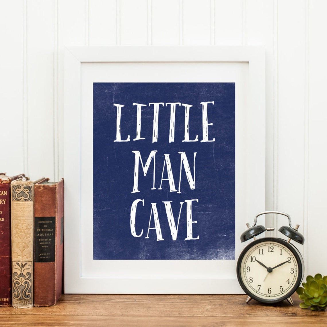 Little Man Cave PRINTABLE Art Print 5x7 and 8x10 Navy Blue | Etsy