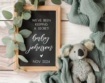 Koala Pregnancy Announcement We&#39;ve Been Keeping a Secret Social Media Digital Announcement, Gender Neutral Pregnancy Announcement Australian