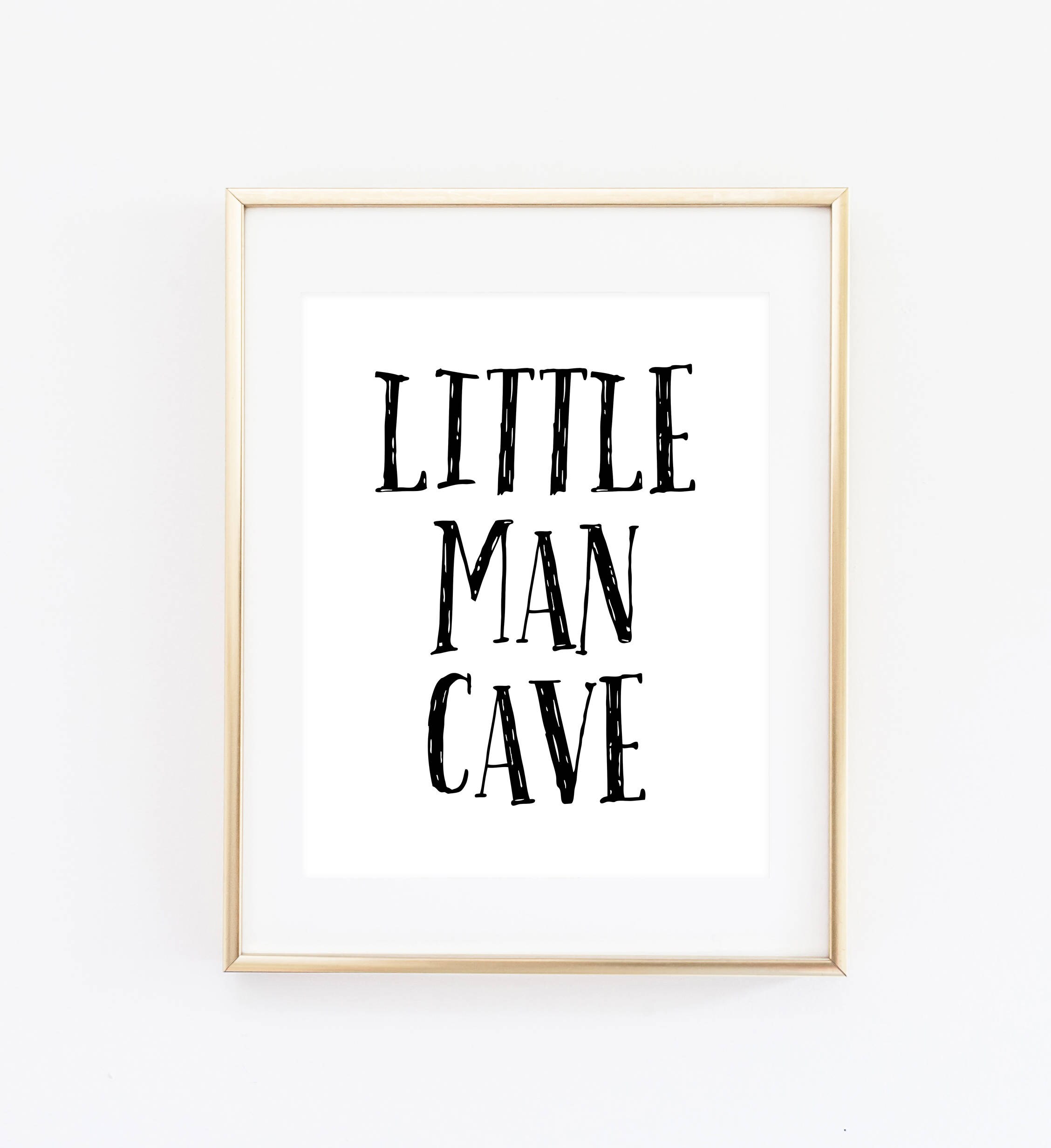 Little Man Cave PRINTABLE Art Print 8x10 Inches Black and | Etsy