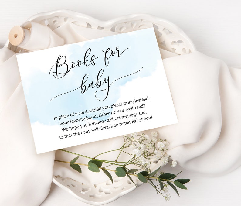 Books for Baby Invitation Insert PRINTABLE 3.5x5 Blue Etsy