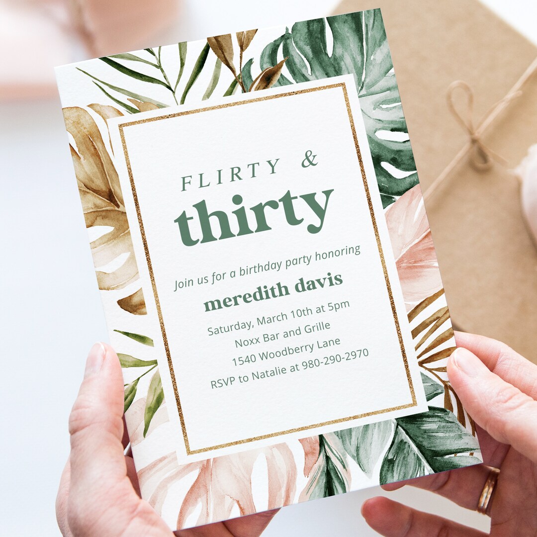 Tropic 30th Birthday Invitation Template, Printable Editable Birthday ...