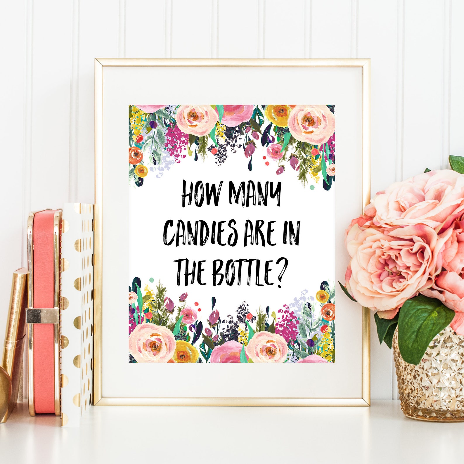 Guess How Many Candies Are in the Bottle Printable Babyshower | Etsy