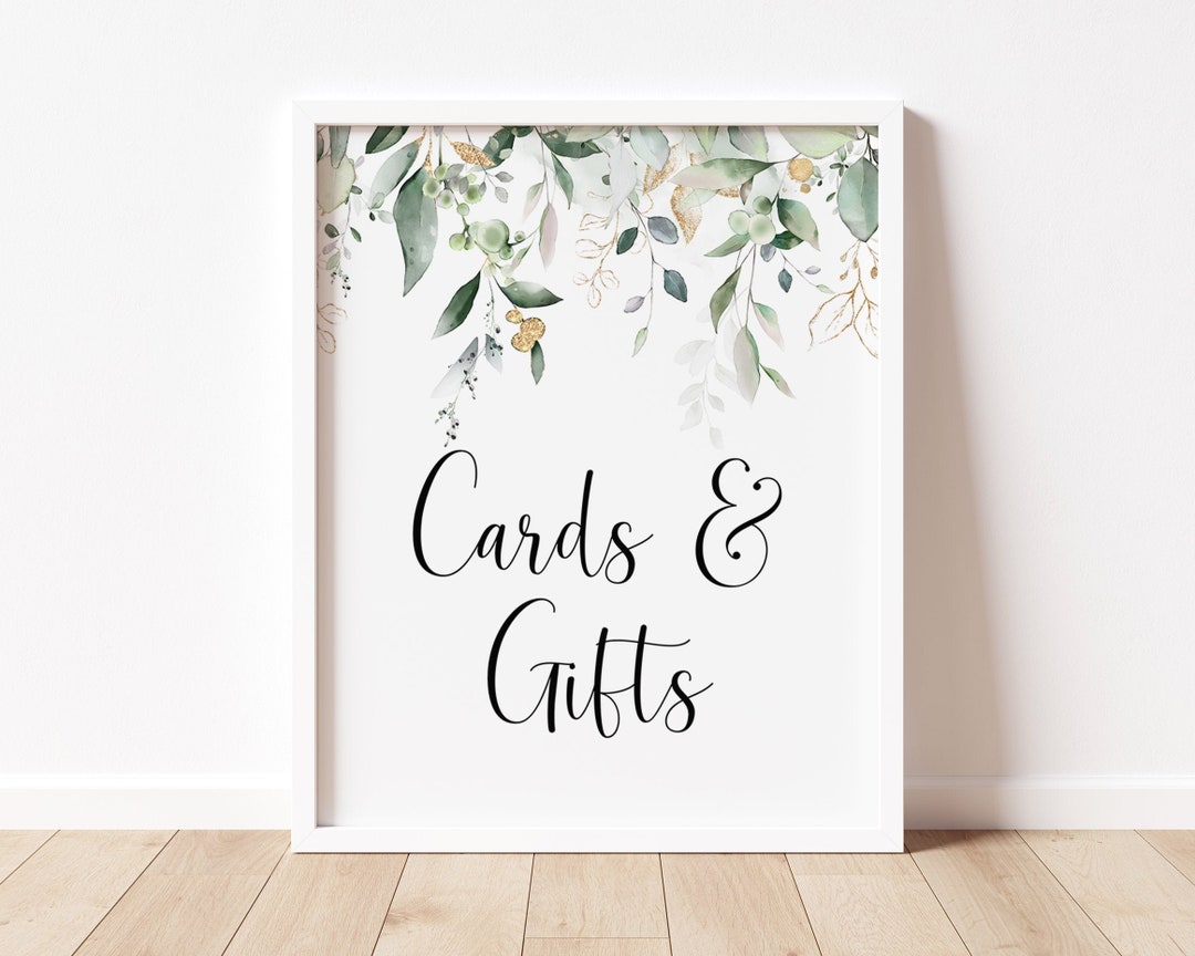Cards and Gifts Printable Table Sign 8x10 Instant Download - Etsy