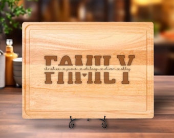 Personalized Bamboo Board Cutting Board, Family and housewarming gift, Family Gift, Family Name's Cutting Board, Custom Charcuterie Board