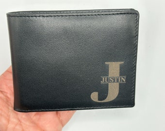 Personalized Wallet, Leather Wallet, Custom Wallet, Boyfriend Gift for Men, Anniversary Gift for Him, Gift for Him, Fathers Day Gift