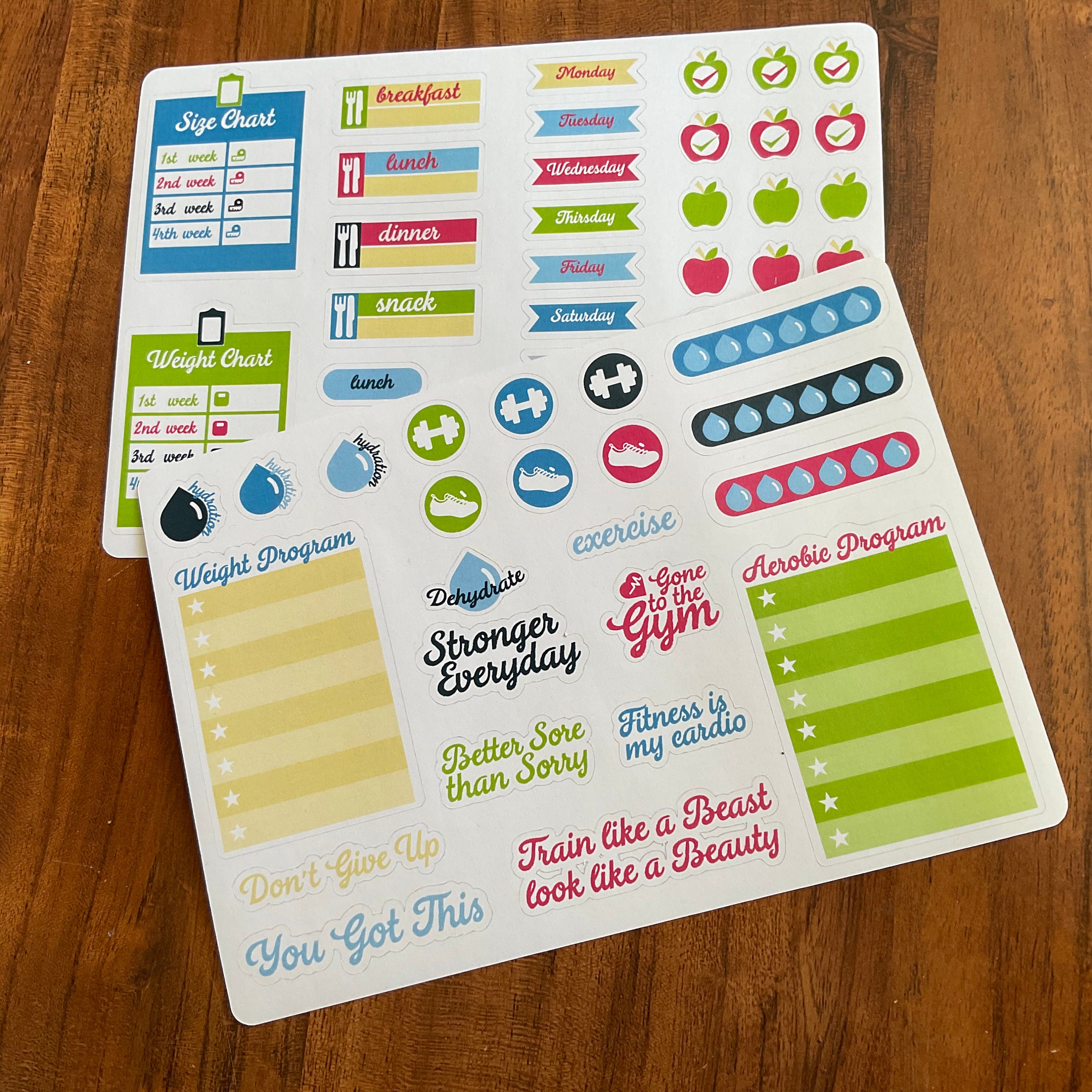 Healthy living motivational stickers planner stickers | Etsy