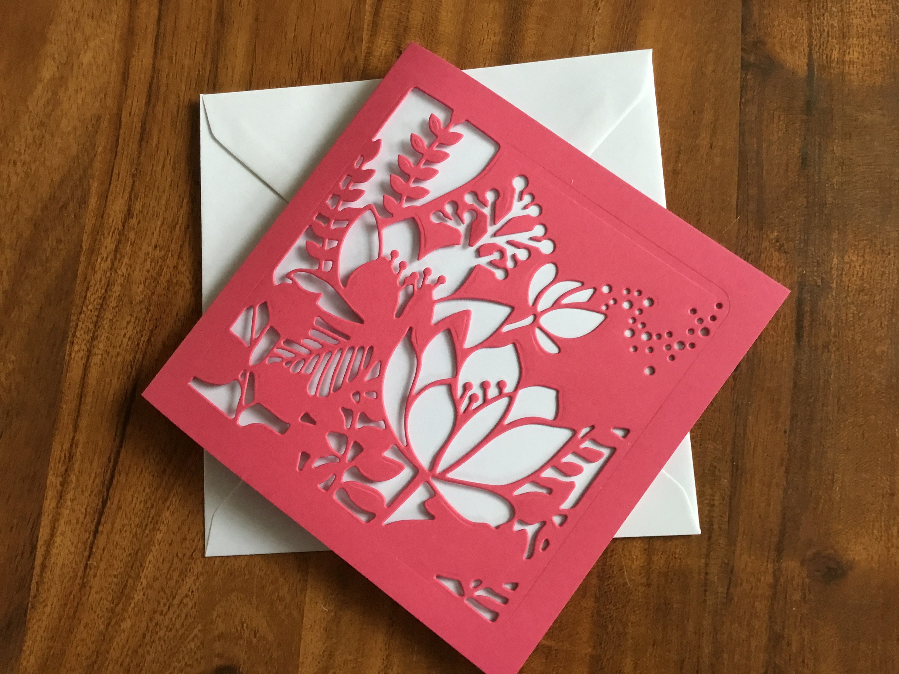 Lilies Die Cut Card/cut Out Card /lace Effect Card/greeting Etsy