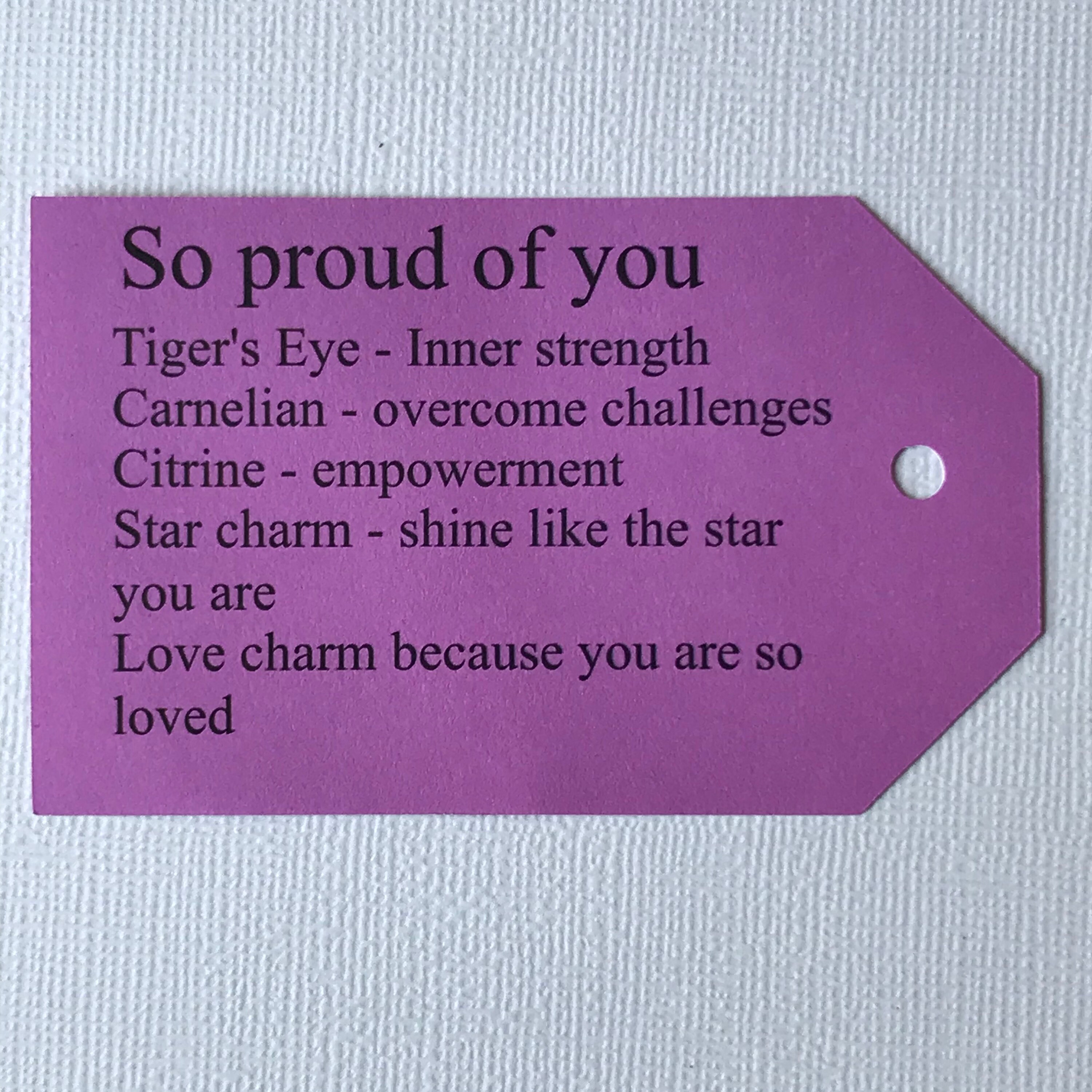 So proud of you gift little bag of crystals congratulations Etsy