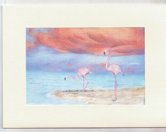Flamingo-Karte, Flamingo Grußkarte, leere Flamingo-Karte, Karte für sie, tropischen Karte, Flamingo Geburtstagskarte, Freund-Karte