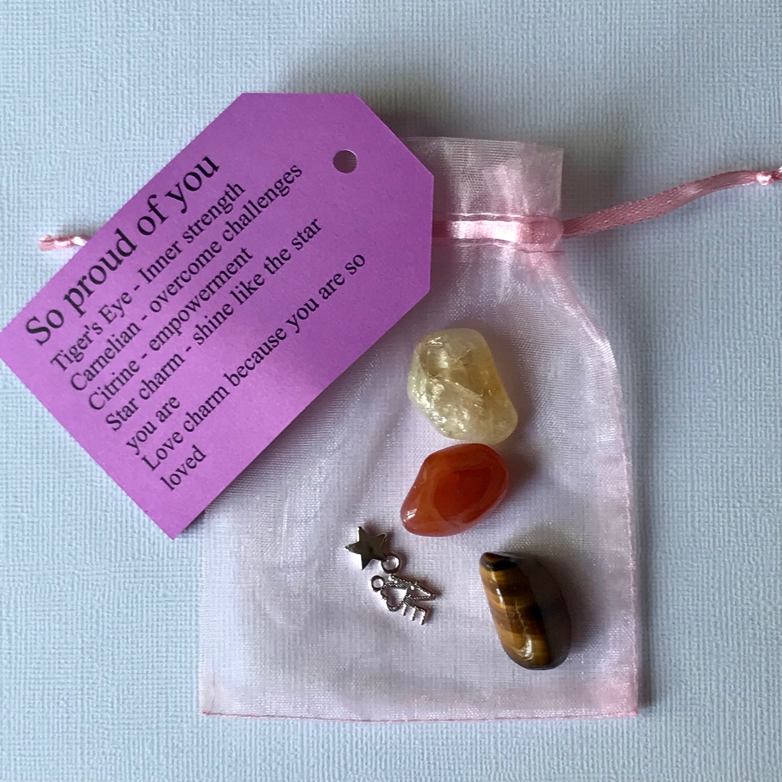 So proud of you gift little bag of crystals congratulations Etsy