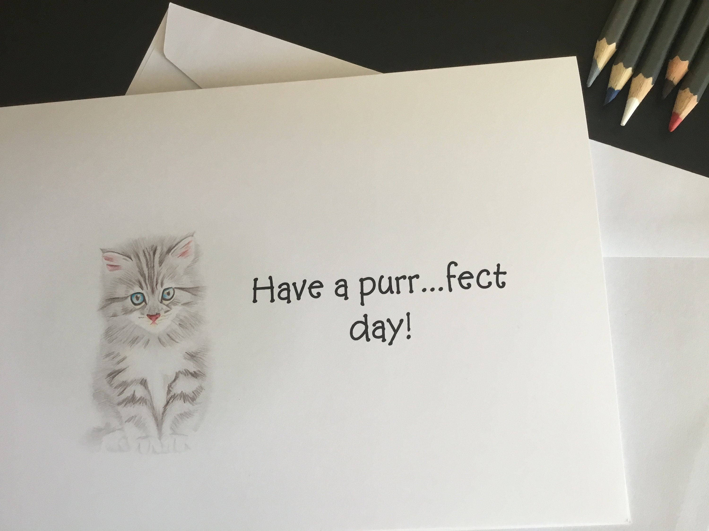To From Pet Cat White Personalised Birthday Card