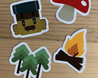 キャンプ用ステッカー4枚パック