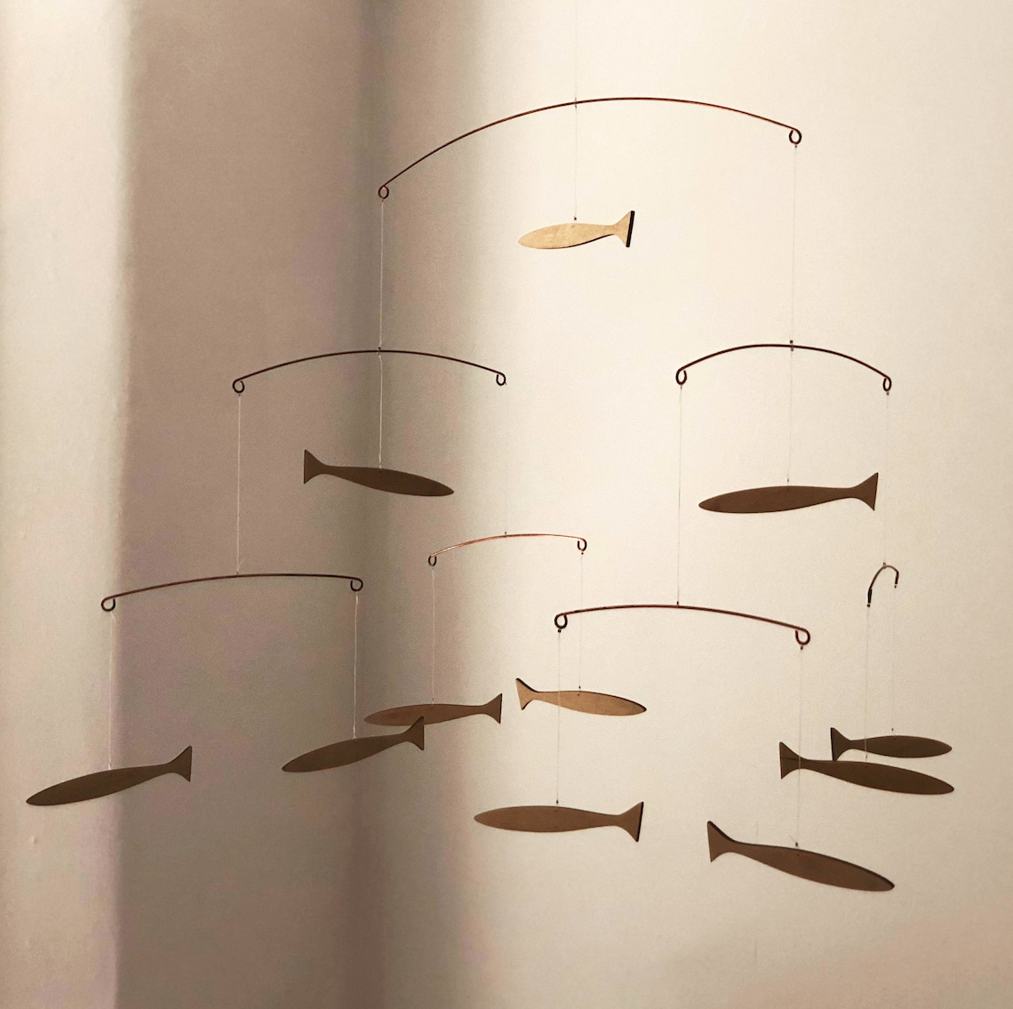 Wooden Fish Mobile Etsy