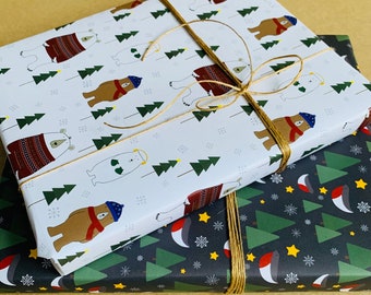 Three bears Christmas gift wrap